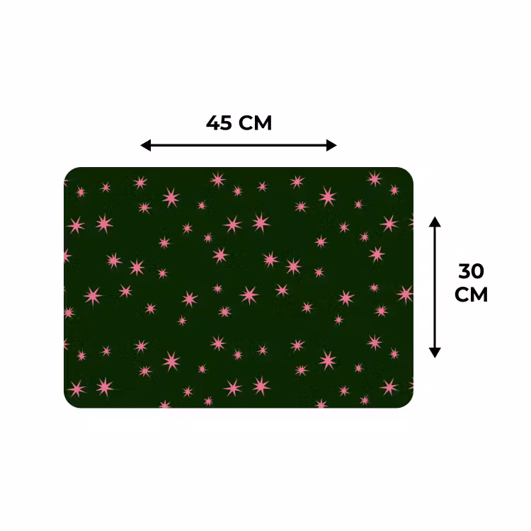 Placemat - 6 stuks - Ster - Roze - Groen - Kerst — 3