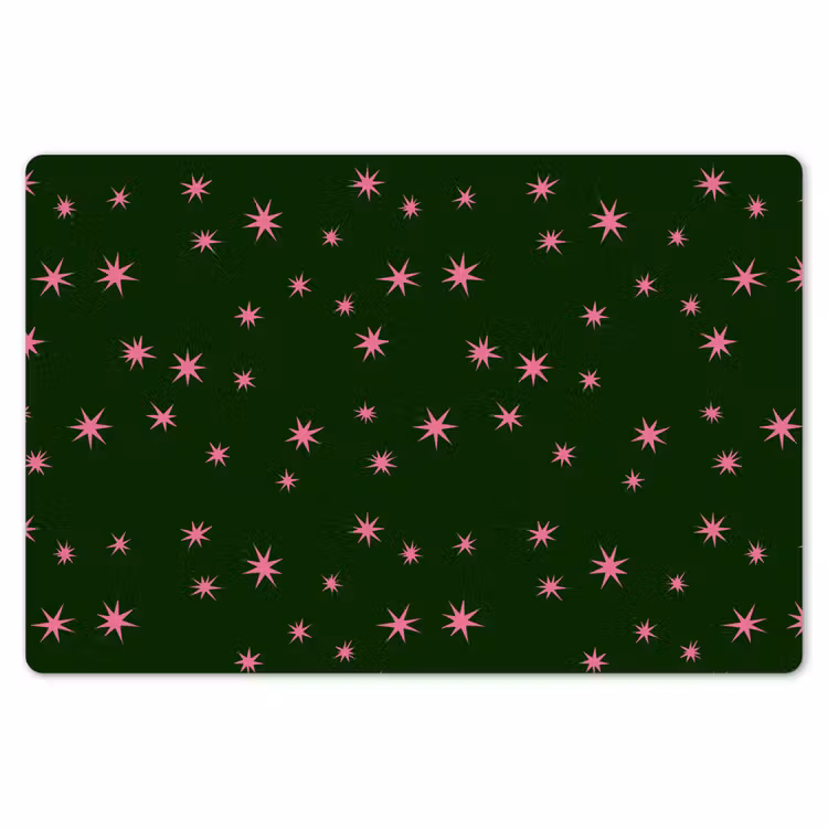 Placemat - 6 stuks - Ster - Roze - Groen - Kerst — 7