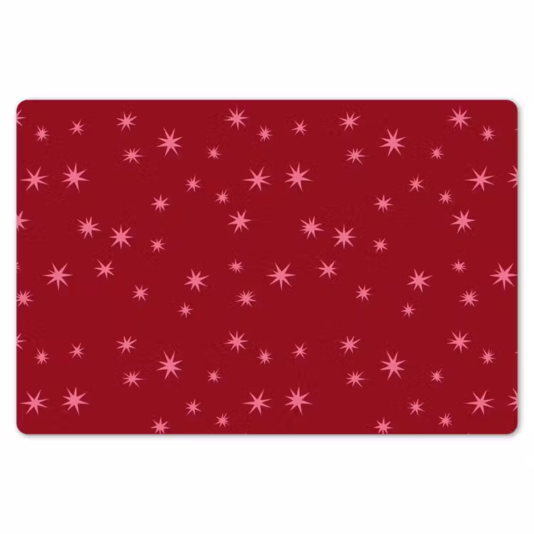 Placemat - 6 stuks - Ster - Roze - Kerst - Rood — 7