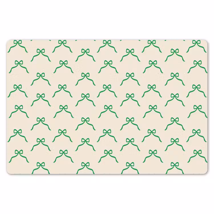 Placemat - 6 stuks - Strik - Crème - Groen - Kerst — 7