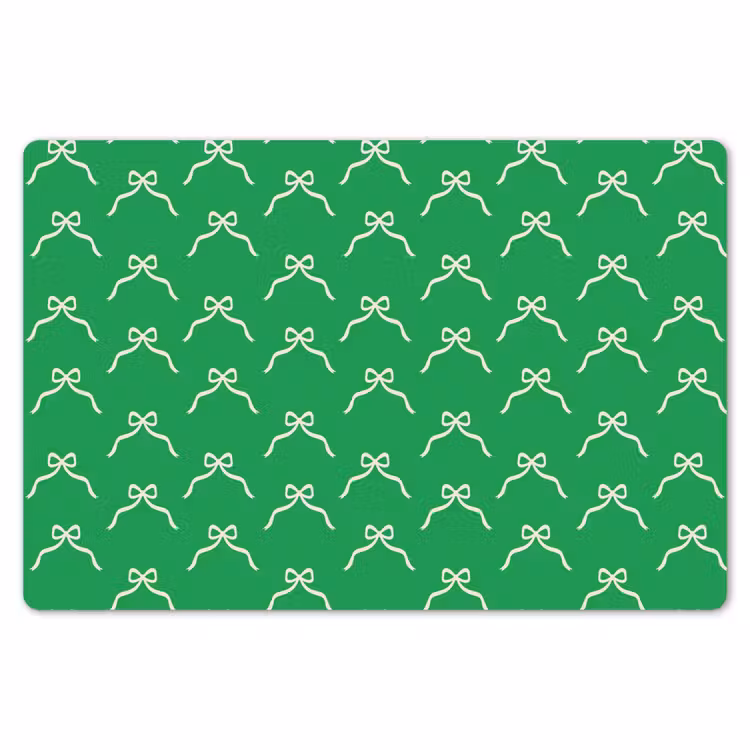 Placemat - 6 stuks - Strik - Kerst - Groen - Wit — 7