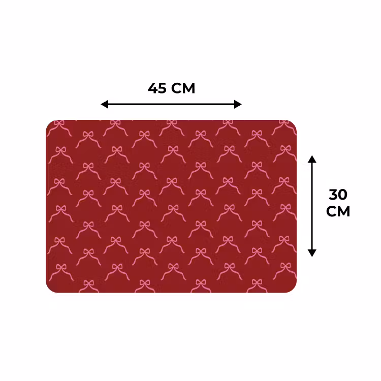 Placemat - 6 stuks - Strik - Kerst - Rood - Roze — 3