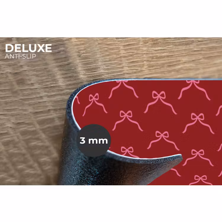 Placemat - 6 stuks - Strik - Kerst - Rood - Roze — 4