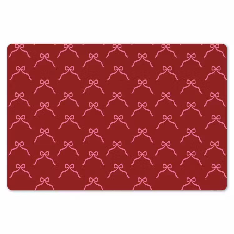 Placemat - 6 stuks - Strik - Kerst - Rood - Roze — 7