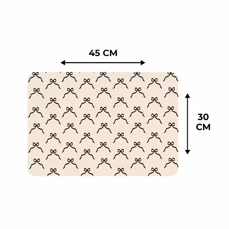 Placemat - 6 stuks - Strik - Kerst - Wit - Zwart — 3