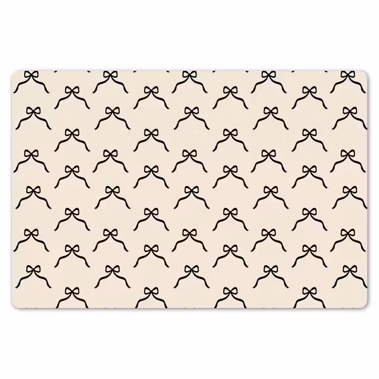 Placemat - 6 stuks - Strik - Kerst - Wit - Zwart — 7