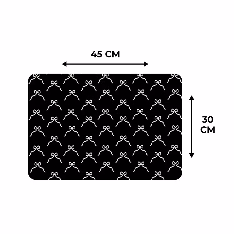 Placemat - 6 stuks - Strik - Kerst - Zwart - Wit — 3