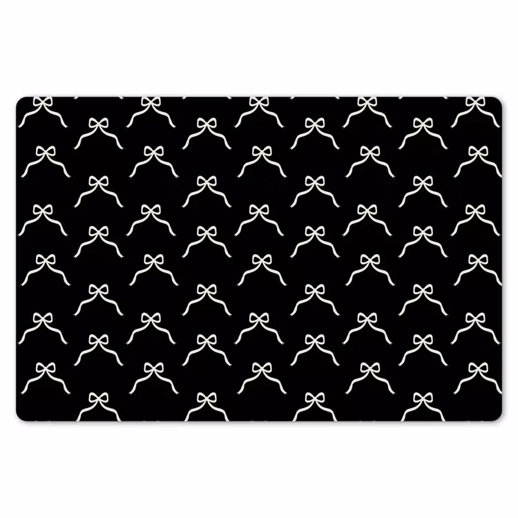 Placemat - 6 stuks - Strik - Kerst - Zwart - Wit — 7