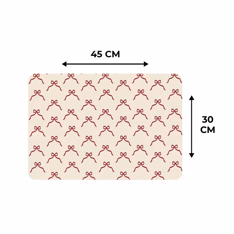 Placemat - 6 stuks - Strik - Rood - Crème - Kerst — 3