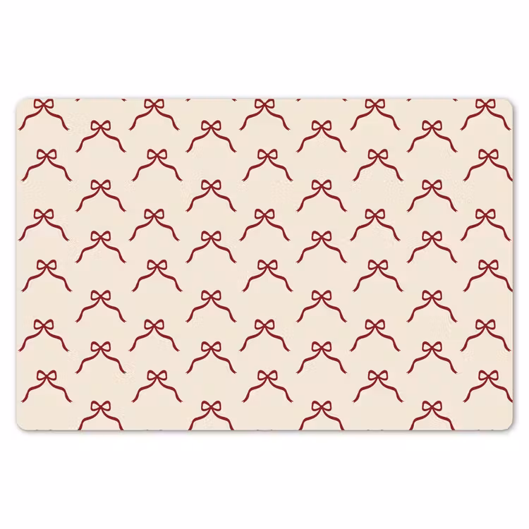 Placemat - 6 stuks - Strik - Rood - Crème - Kerst — 7