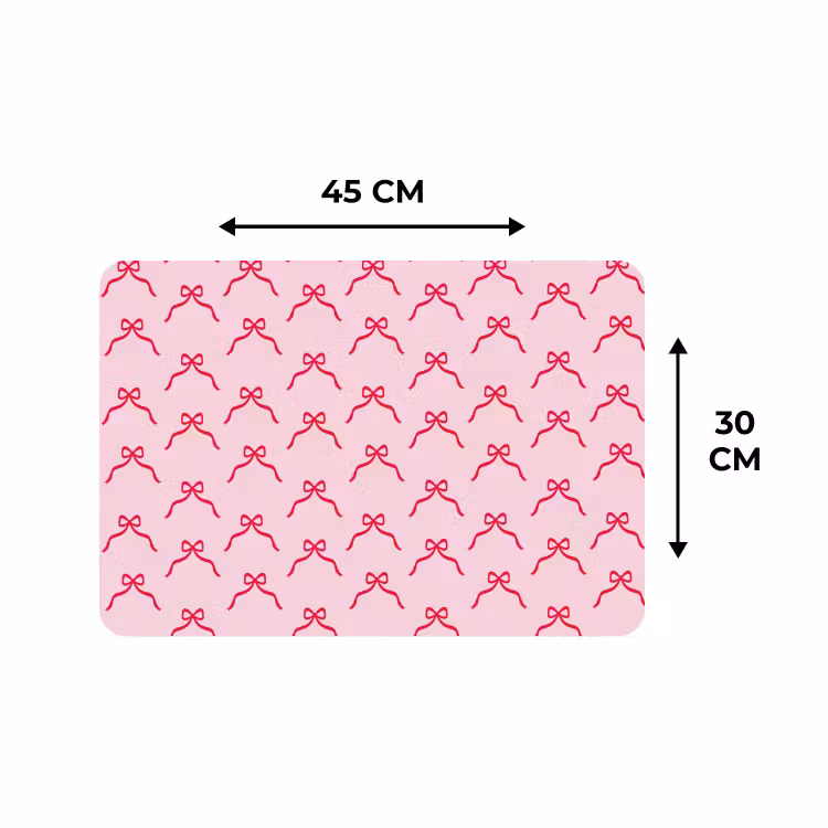 Placemat - 6 stuks - Strik - Rood - Kerst - Roze — 3