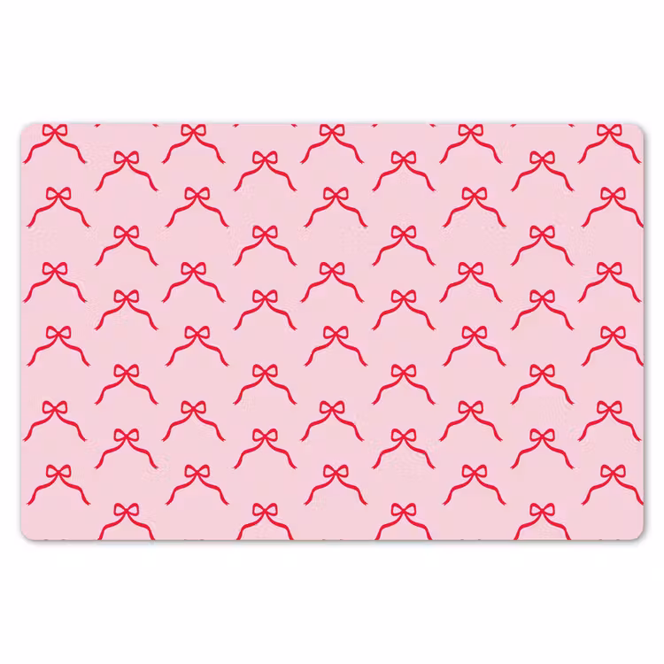 Placemat - 6 stuks - Strik - Rood - Kerst - Roze — 7