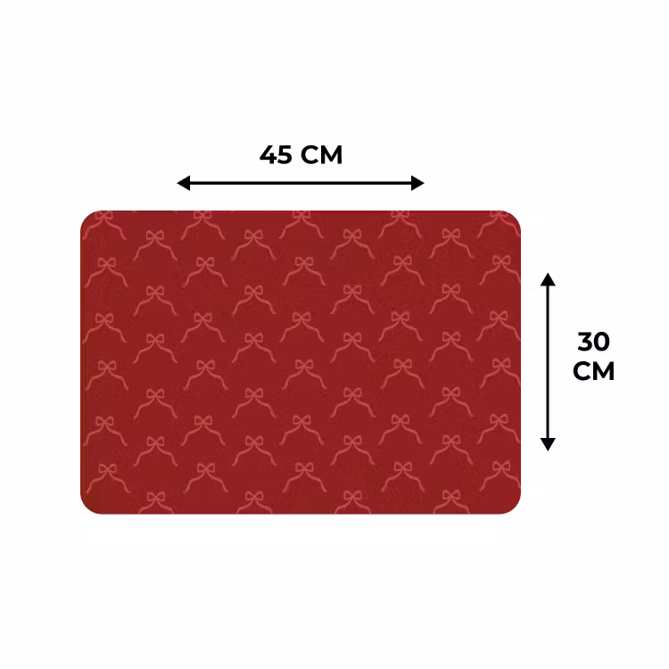 Placemat - 6 stuks - Strik - Roze - Rood - Kerst — 3