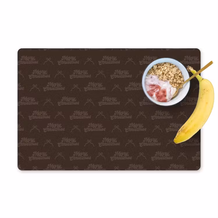 Placemat - 6 stuks - Tekst - Bruin - Strik — 1