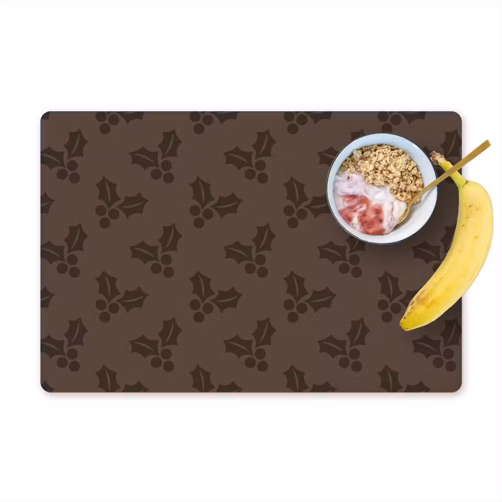 Placemat - 6 stuks - Hulst - Kerst - Bruin — 1