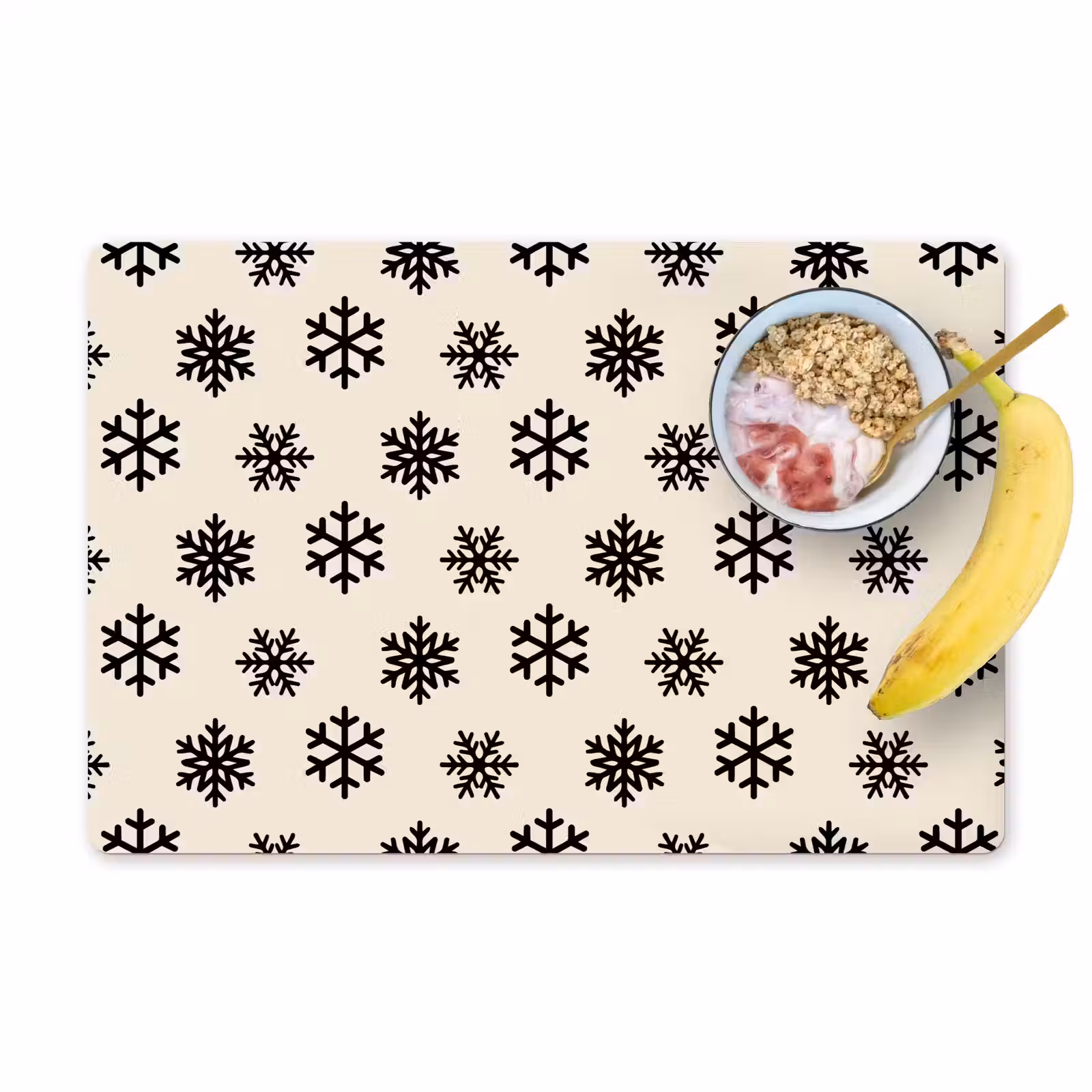 Placemat - 6 stuks - Sneeuwvlok - Crème - Wit — 1