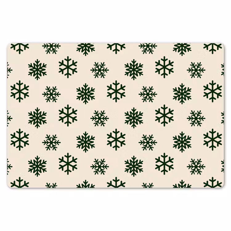 Placemat - 6 stuks - Sneeuwvlok - Crème - Groen - Kerst — 7