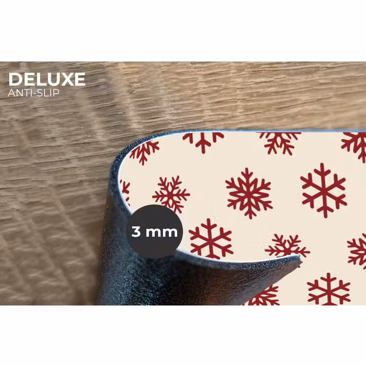 Placemat - 6 stuks - Sneeuwvlok - Crème - Rood — 4