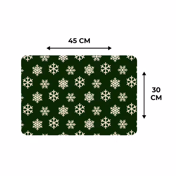 Placemat - 6 stuks - Sneeuwvlok - Groen - Wit - Kerst — 3
