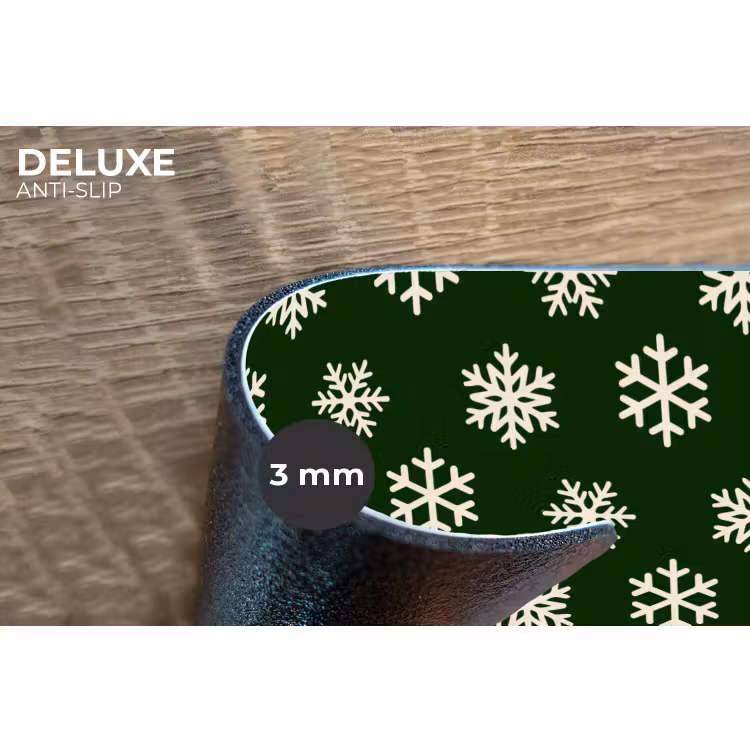 Placemat - 6 stuks - Sneeuwvlok - Groen - Wit - Kerst — 4