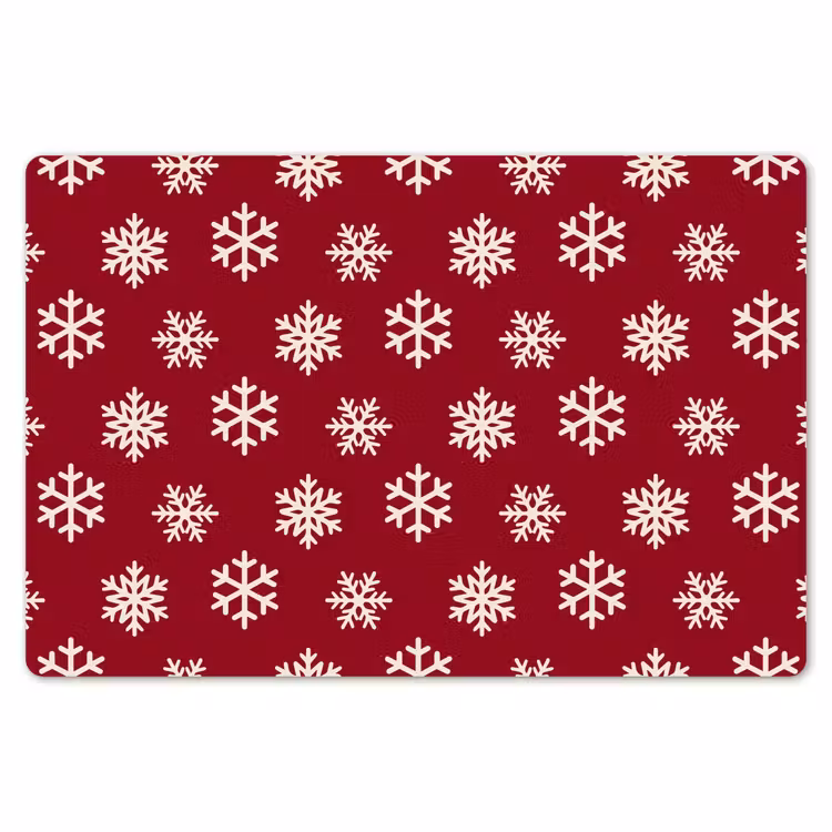 Placemat - 6 stuks - Sneeuwvlok - Rood - Wit - Kerst — 7