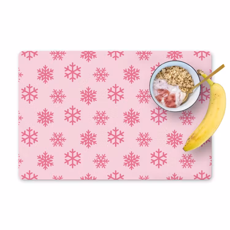 Placemat - 6 stuks - Sneeuwvlok - Roze - Kerst — 1