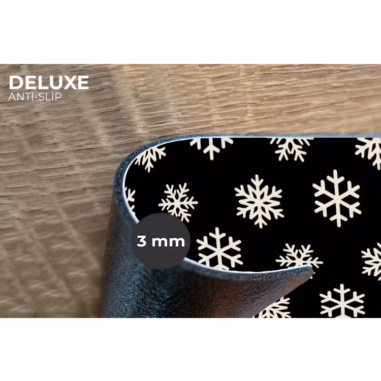 Placemat - 6 stuks - Sneeuwvlok - Zwart - Wit - Kerst — 4