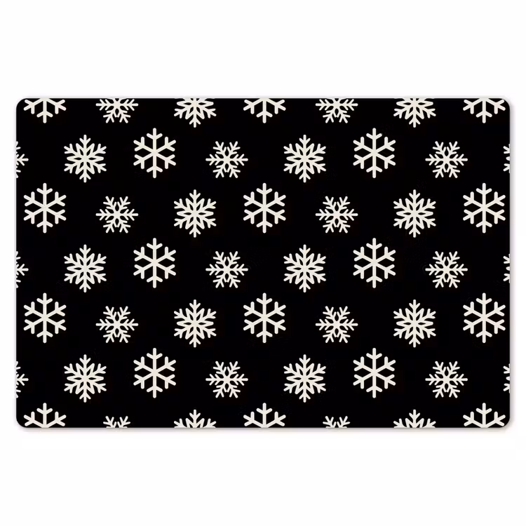Placemat - 6 stuks - Sneeuwvlok - Zwart - Wit - Kerst — 7