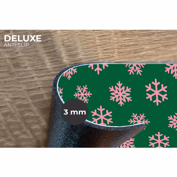 Placemat - 6 stuks - Sneeuwvlok - Groen - Roze - Kerst — 4
