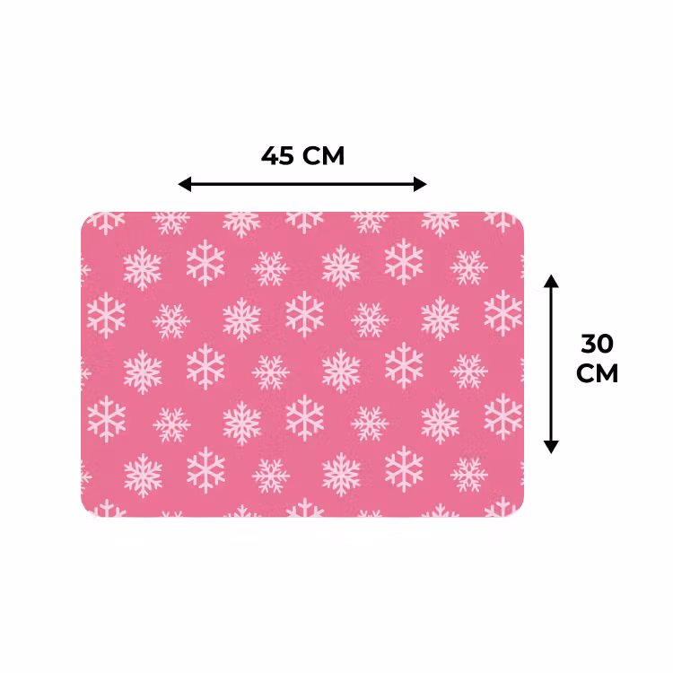 Placemat - 6 stuks - Sneeuwvlok - Kerst - Roze — 3