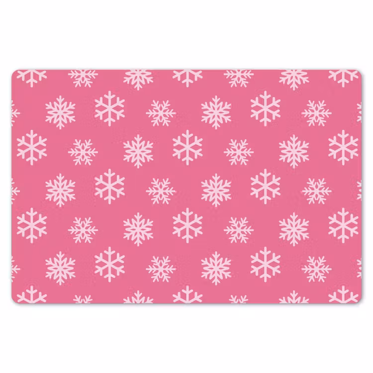 Placemat - 6 stuks - Sneeuwvlok - Kerst - Roze — 7