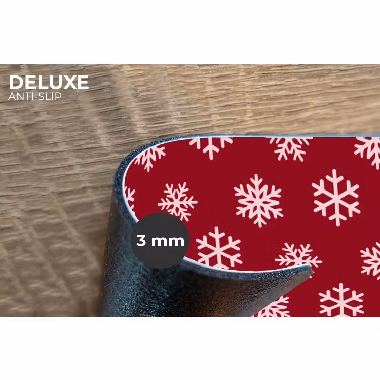 Placemat - 6 stuks - Sneeuwvlok - Rood - Roze - Kerst — 4