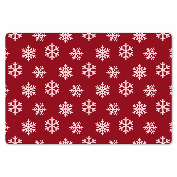 Placemat - 6 stuks - Sneeuwvlok - Rood - Roze - Kerst — 7