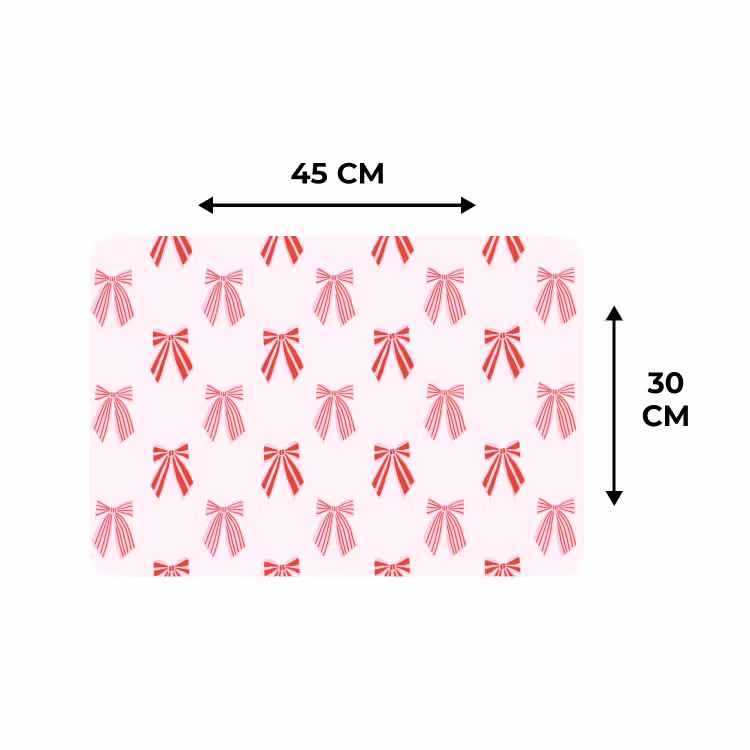 Placemat - 6 stuks - Strikken - Kerst - Roze - Rood — 3