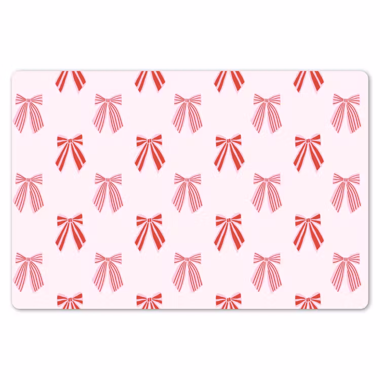 Placemat - 6 stuks - Strikken - Kerst - Roze - Rood — 7