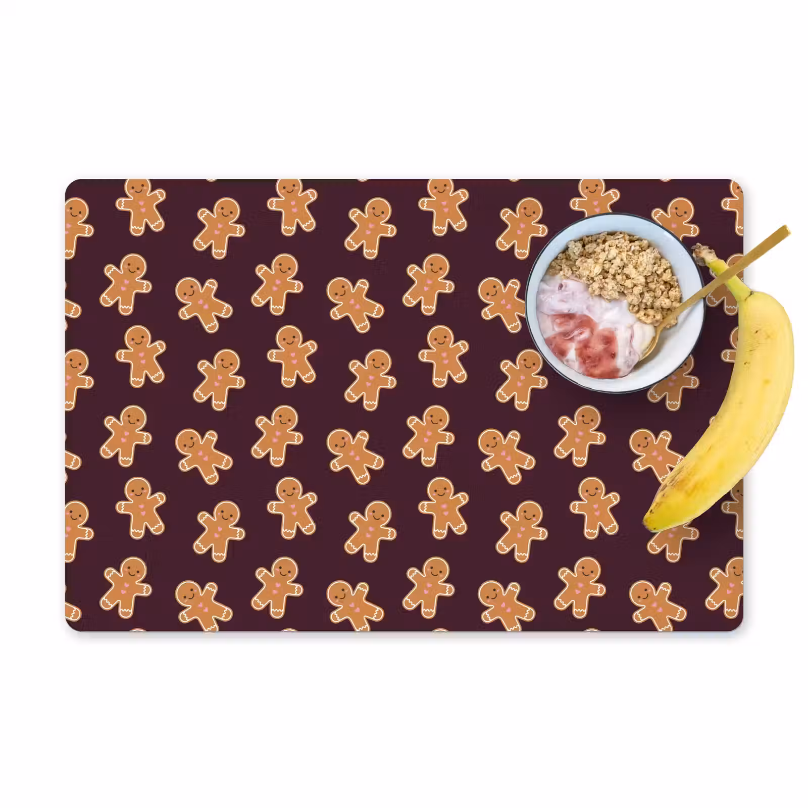 Placemat - 6 stuks - Burgudy - Peperkoek - Kerst — 1