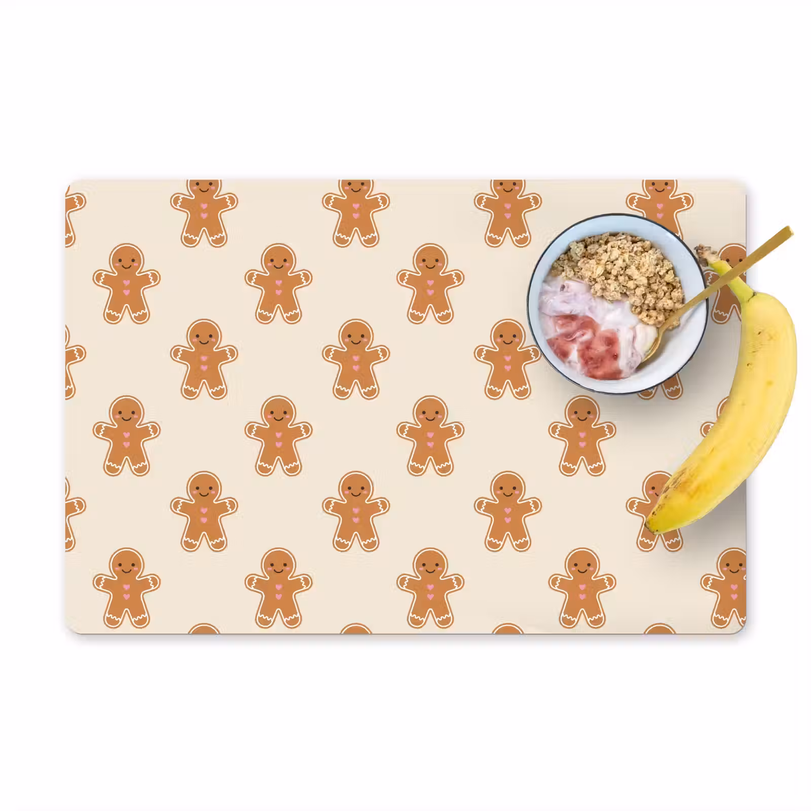 Placemat - 6 stuks - Peperkoek - Kerst - Crème — 1
