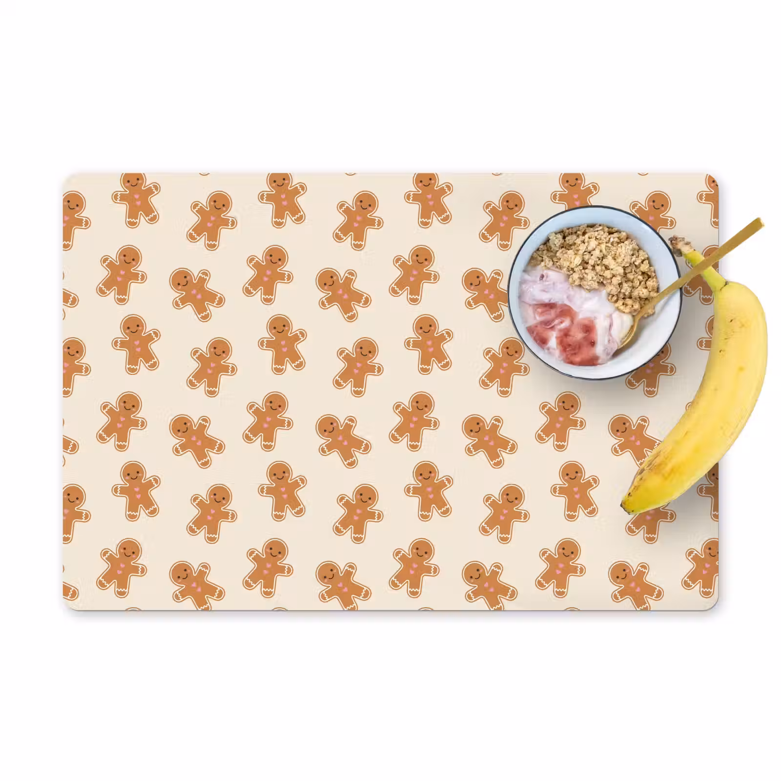 Placemat - 6 stuks - Peperkoek - Kerst - Crème — 1