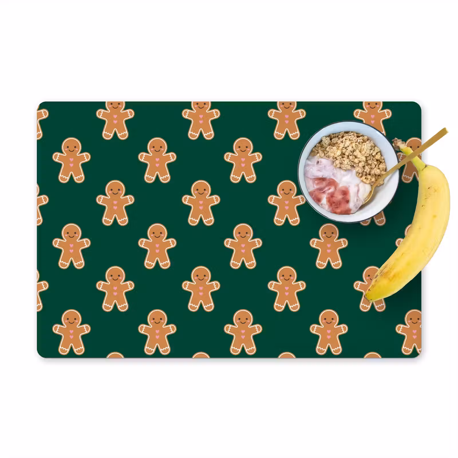 Placemat - 6 stuks - Peperkoek - Kerst - Groen — 1