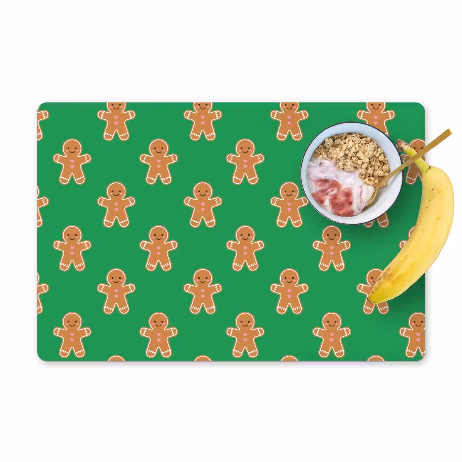 Placemat - 6 stuks - Peperkoek - Kerst - Neon - Groen — 1
