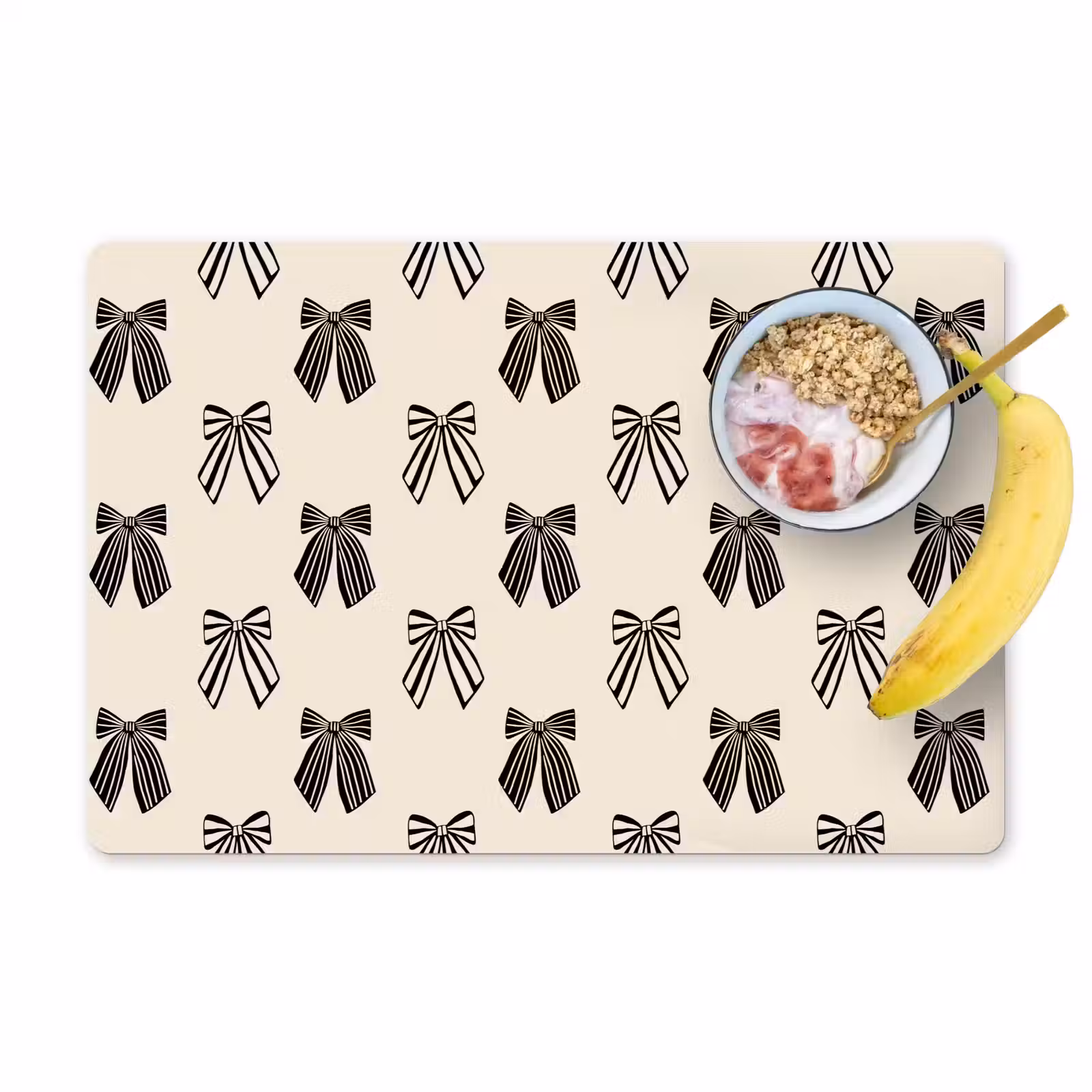 Placemat - 6 stuks - Strikken - Kerst - Zwart — 1