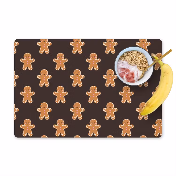 Placemat - 6 stuks - Peperkoek - Bruin - Kerst — 1