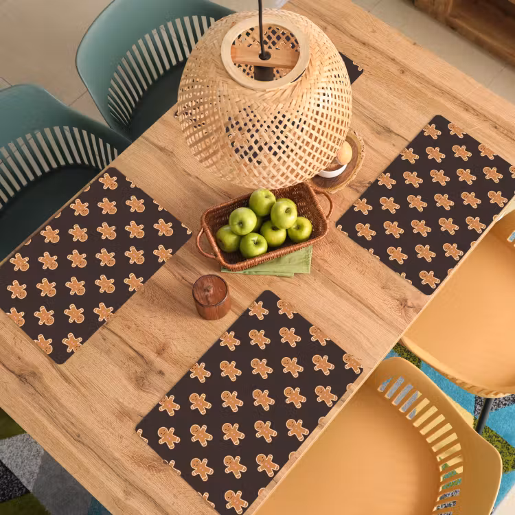 Placemat - 6 stuks - Peperkoek - Bruin - Kerst — 6