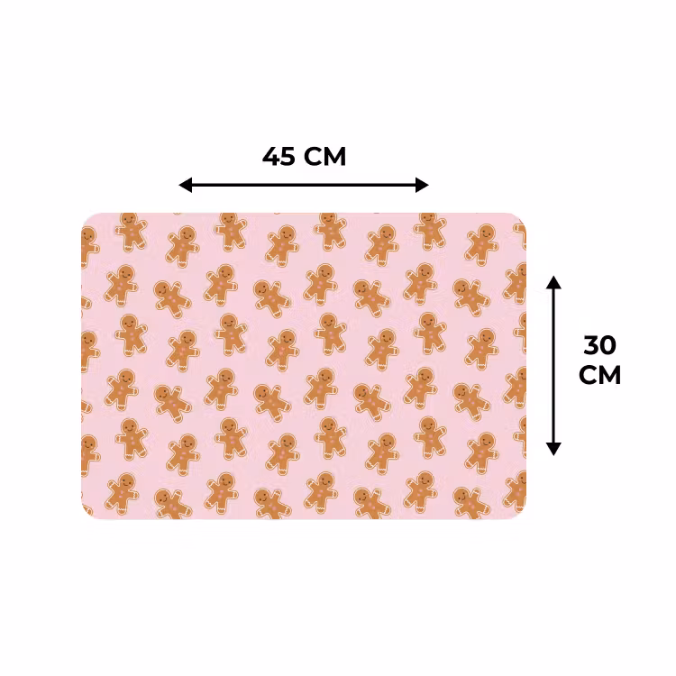 Placemat - 6 stuks - Peperkoek - Bruin - Roze - Kerst — 3