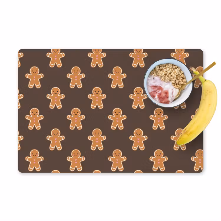 Placemat - 6 stuks - Peperkoek - Kerst - Bruin — 1