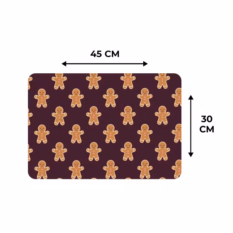 Placemat - 6 stuks - Peperkoek - Kerst - Burgundy — 3