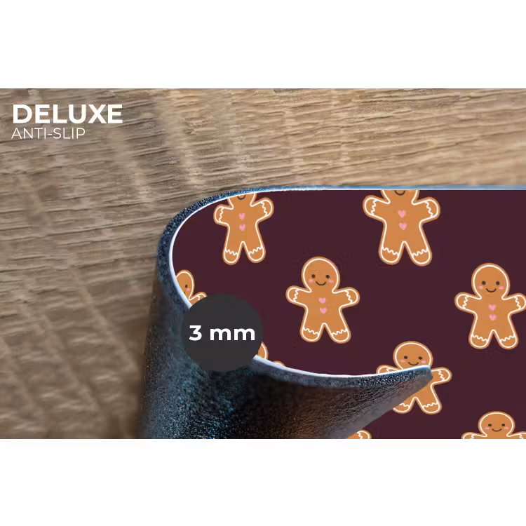 Placemat - 6 stuks - Peperkoek - Kerst - Burgundy — 4