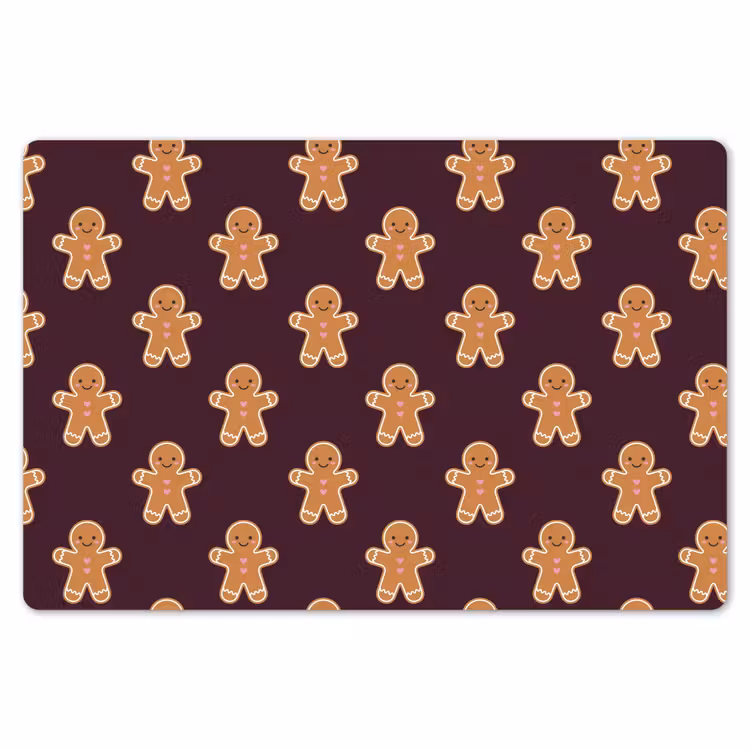 Placemat - 6 stuks - Peperkoek - Kerst - Burgundy — 7