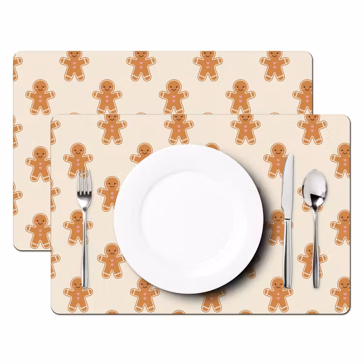 Placemat - 6 stuks - Peperkoek - Kerst - Crème — 2