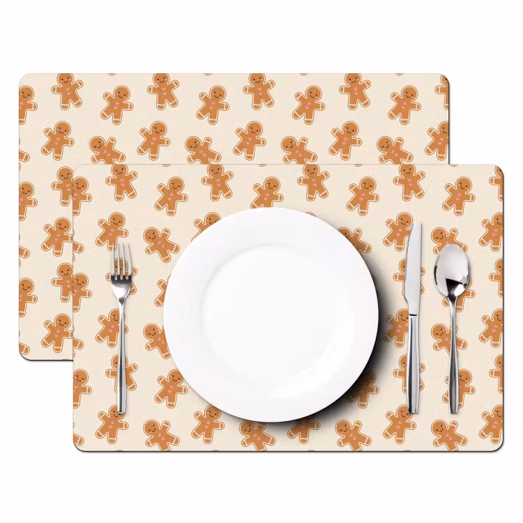 Placemat - 6 stuks - Peperkoek - Kerst - Crème — 2